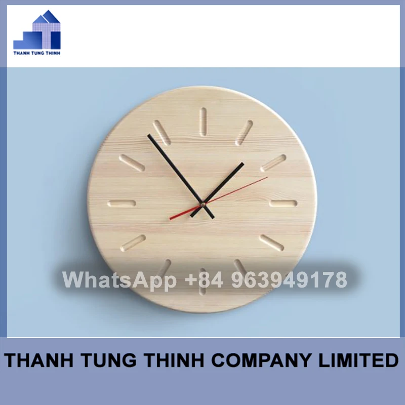 High Quality 2023 Modern Handicraft Clock From 100 Natural Wood