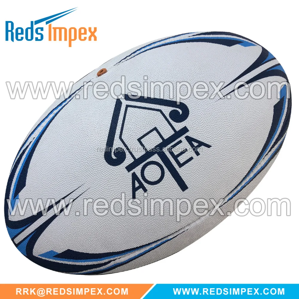 Official Match Rugby Ball Heavy Duty Rugby Balls Size 5 White And Blue