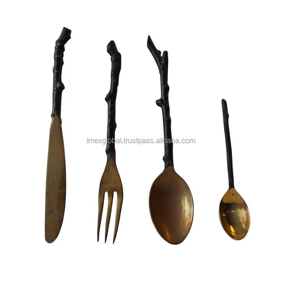 Cutlery Set Black Handle Dining Table Decorative Metal Stainless Steel