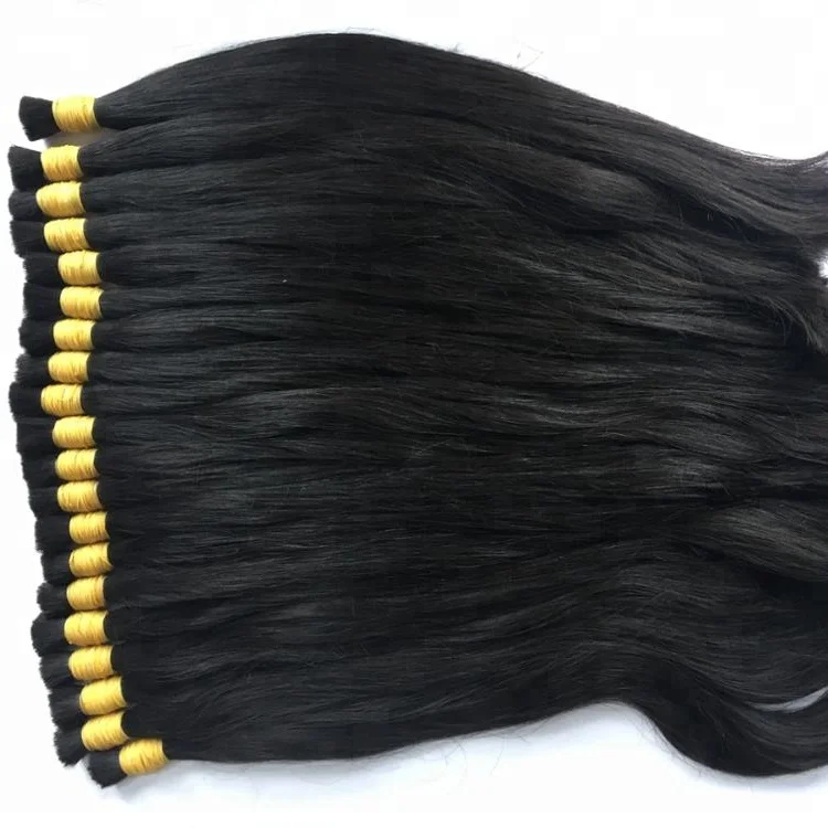 Wholesale Virgin Natural Double Drawn Natural Black Bulk Hair For Bleaching  - Buy Bulk Hair For Braiding Curly,Virgin Hair,Raw Hair Product on  