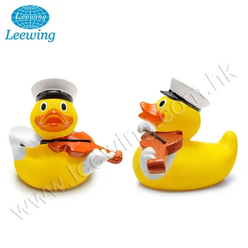Musician Vinyl Violin Yellow Rubber Duck Baby Bath Toy Music Show Orchestra Promo Gift Item