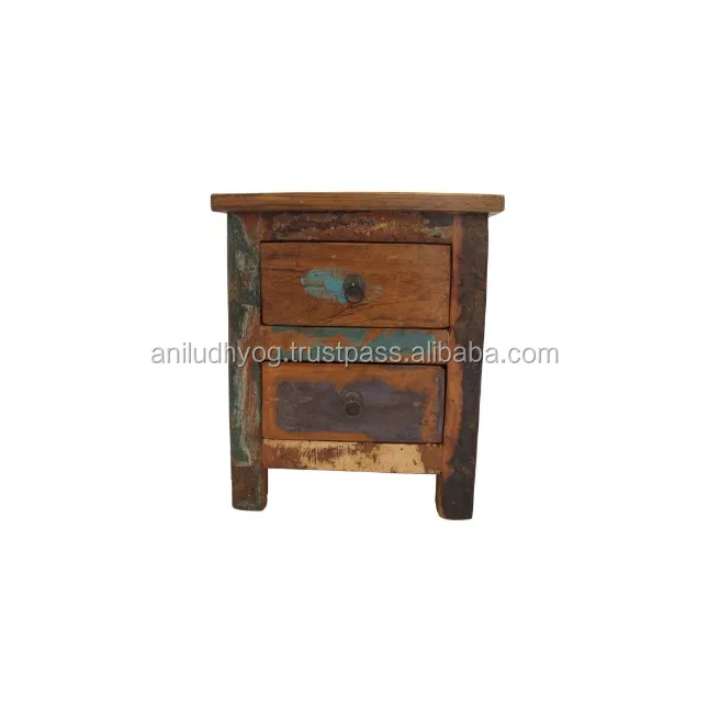 Reclaimed Teak Wood Bedside Table Two Drawers Buy Reclaimed Teak Bedside Table Two Drawers Distress Wood Bed Side Table Old Boat Wood Furniture Recycled Wood Boat Furniture Product On Alibaba Com