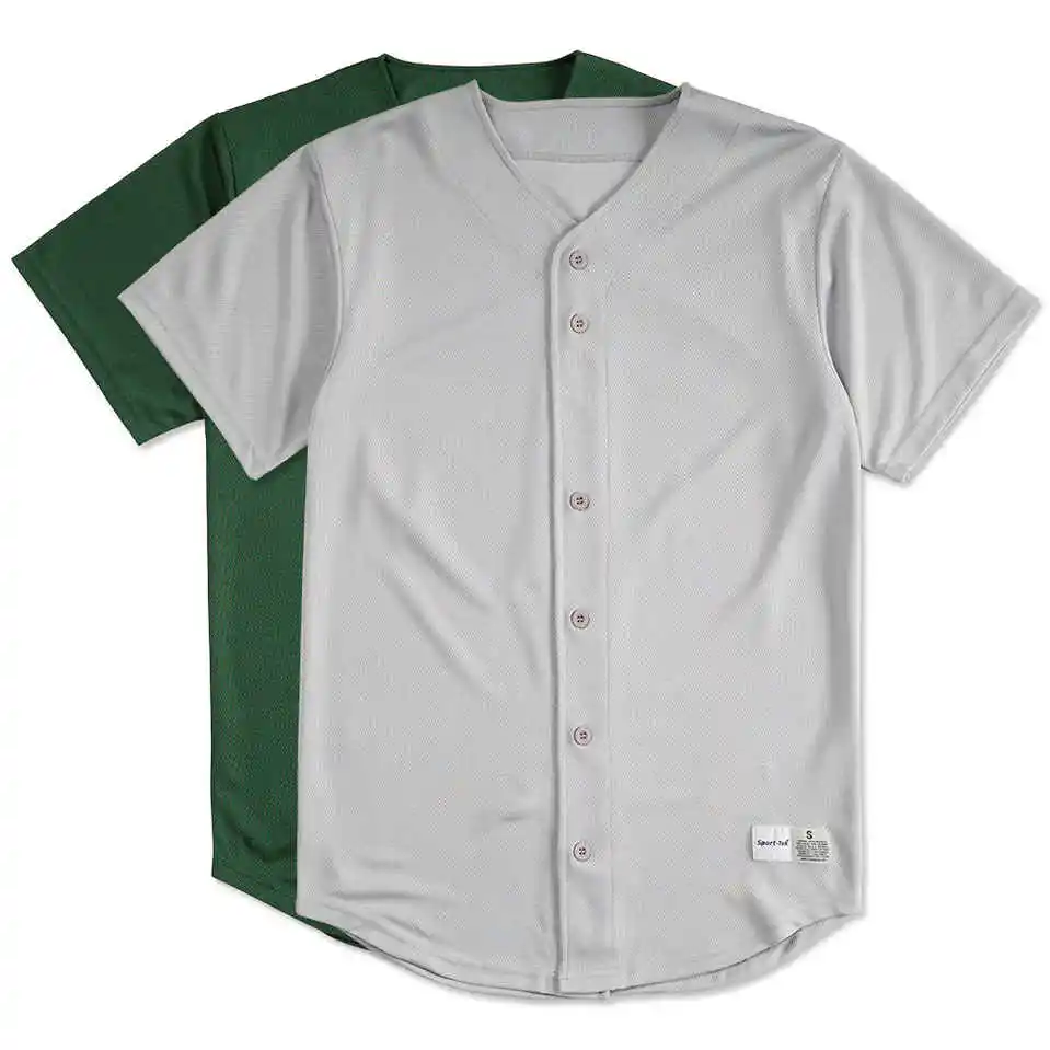 blank button up baseball jersey
