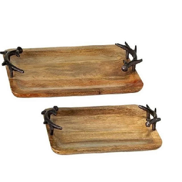 Bois De Cerf Sculpte Poignee Plateau Buy Wooden Carved Deer Handle Tray Wooden Tray For Sale Wood Top Quality Antler Handles Product On Alibaba Com