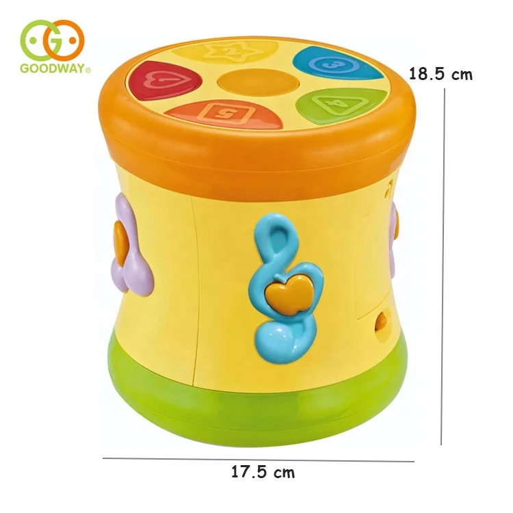 Two-sided Dynamic Rolling Infant Baby Musical Hand Beat Drum Toy
