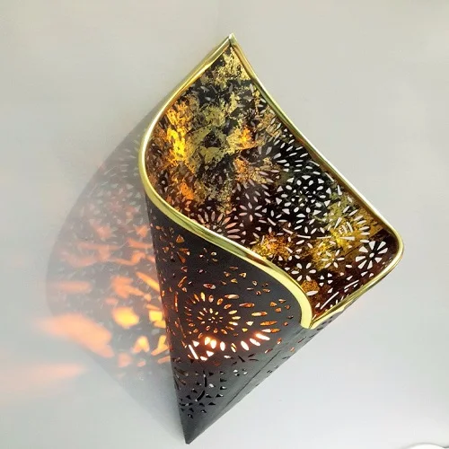 Buy Iron Metal Rose Golden Mosaic Vase With Rose Gold Mosaic For