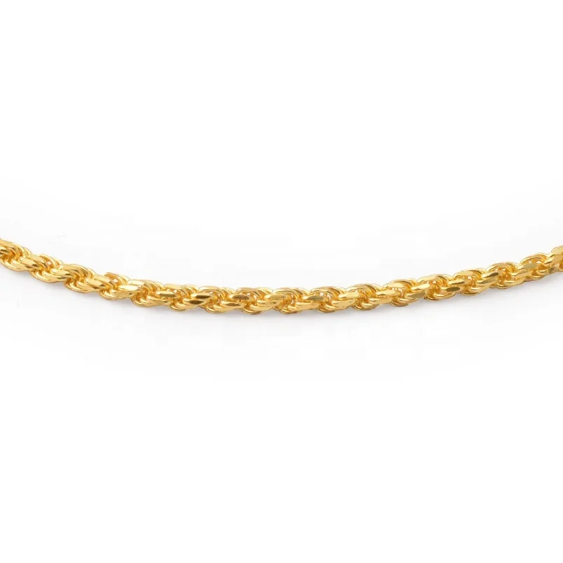 Gemnel 2022 New Design 925 Sterling Silver 18k Gold 3mm Twisted Rope Chain Bracelet Women