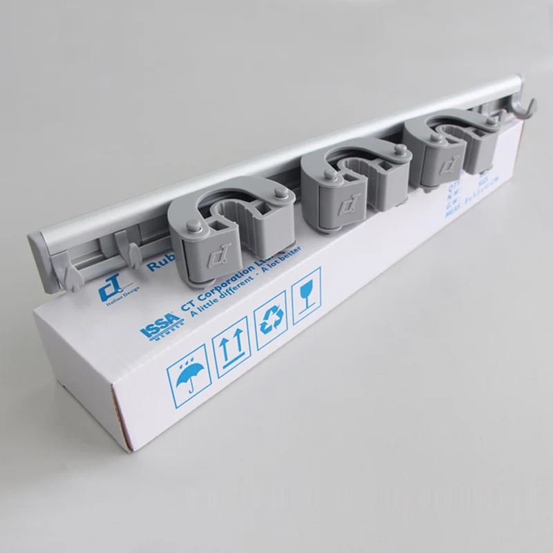 Heavy Duty Aluminium Screw on Adhesive Cleaning Tool Broom and Mop Hanger Storage Rack Organizer Holder Wall Mount