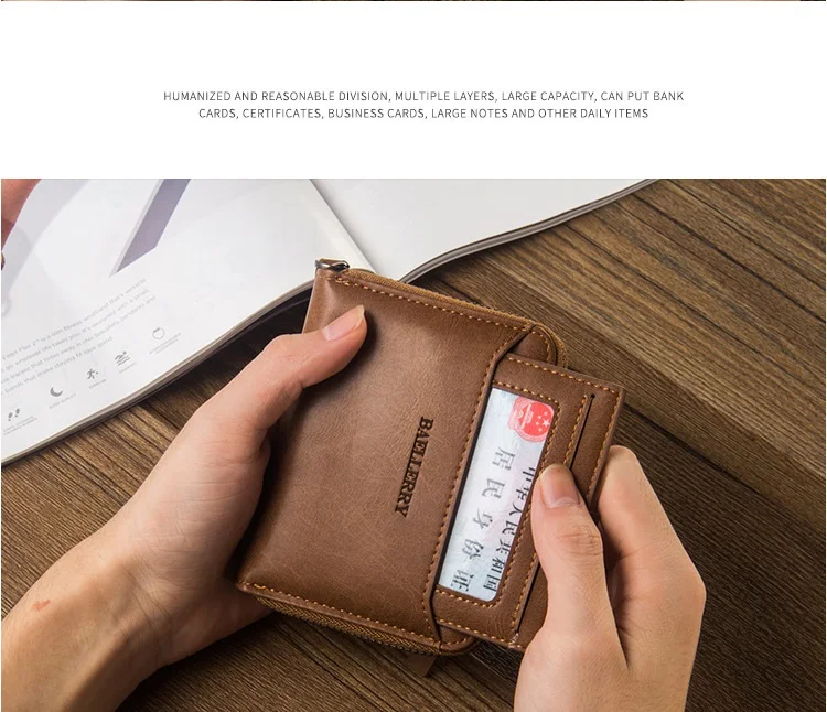 Nueva Marca Baellerry cremallera carteras corto de la Pu de los