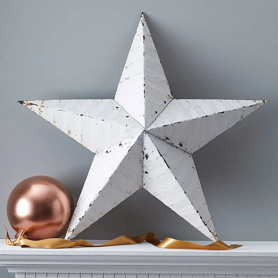 Handmade Wall Hanging Galvanised Metal Barn Star Set Of 3 Pieces Buy Iron Barn Star