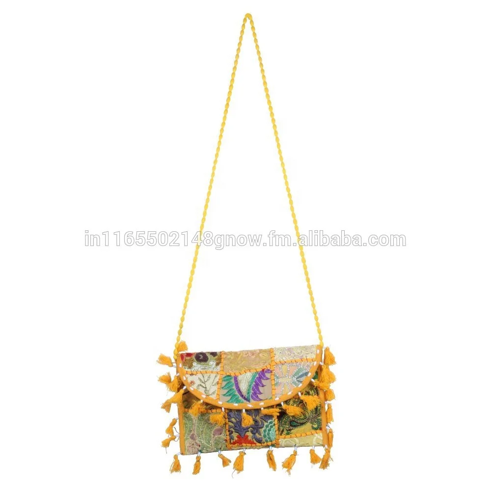 Indian Traditional Clutch Embroidery Khambariya Patch Work Handbag