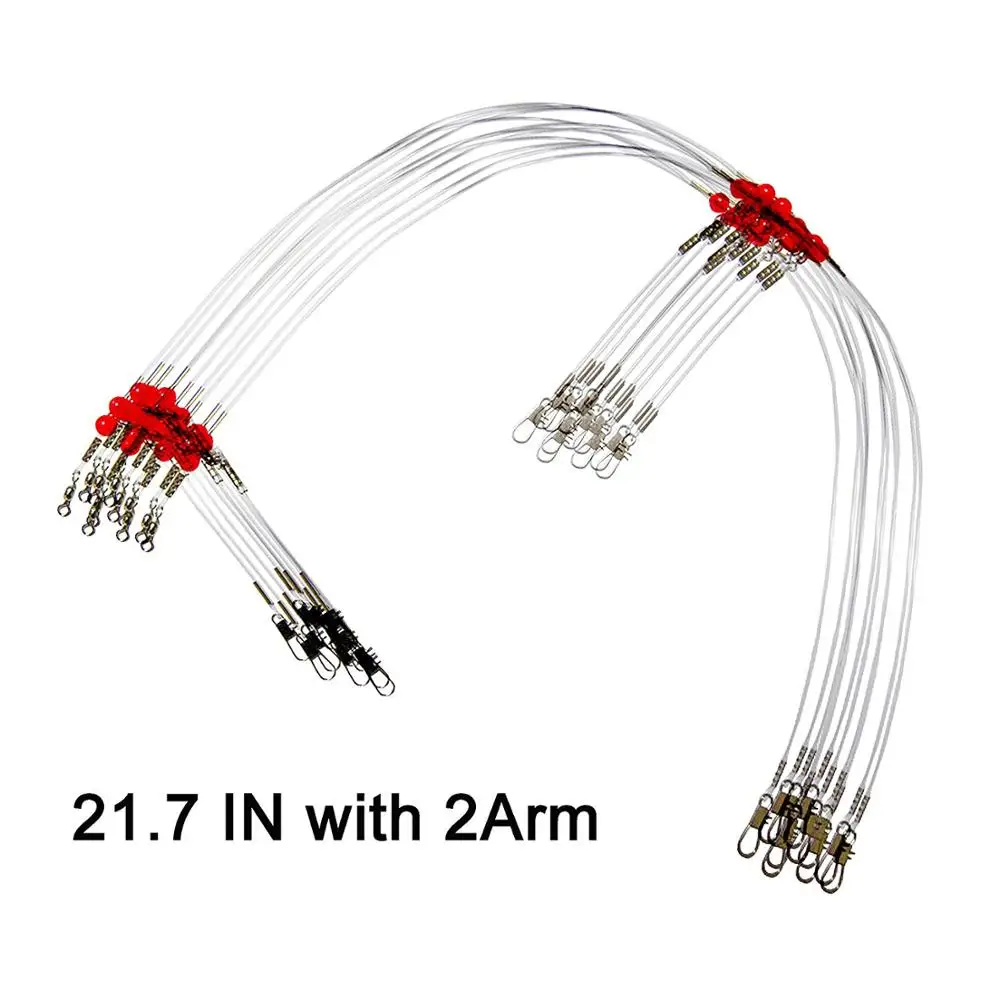 White Nylon Fishing Wire Leader Rigs Trace With Swivels Snaps Beads And Arms Fishing Lures