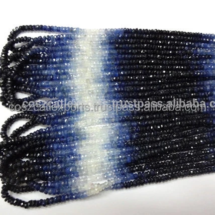 Gorgeous Genuine Natural Blue Sapphire shaded micro faceted rondelles beads size 3-3.5mm full strand 16 100/% natural