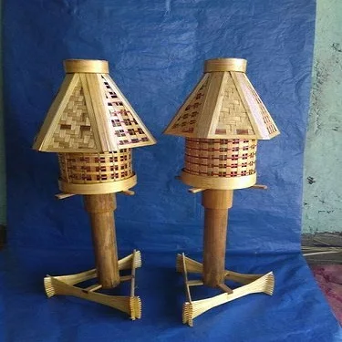 2021 Classic Design Handmade Bamboo Wooden Tree Table Desk Lamp Factory Price Reading for Bedroom Study Desk wooden night light