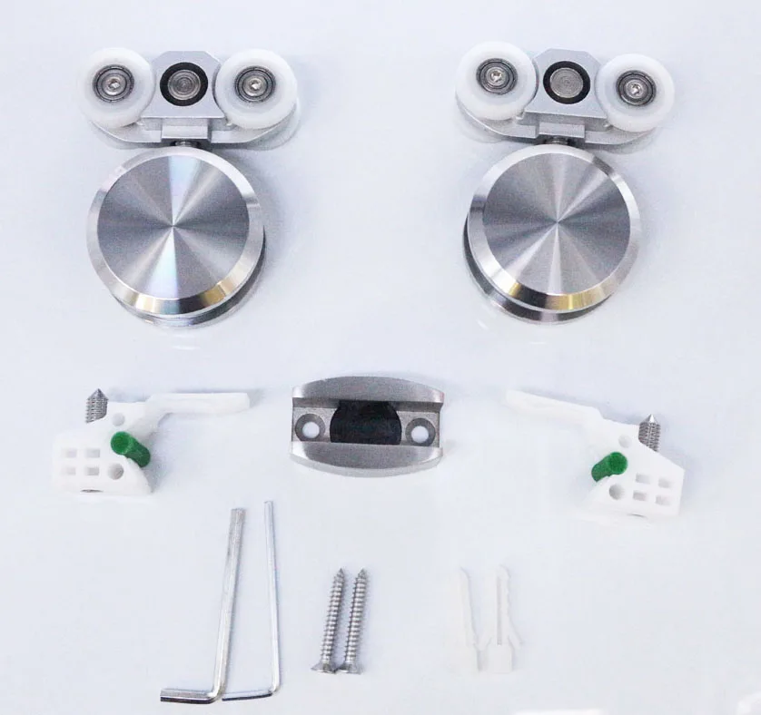 Stainless Steel Sliding square Glass Fitting Door Roll Hanging Wheel