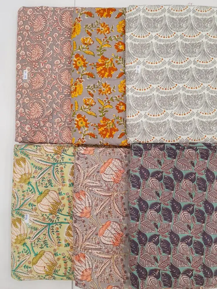 
100% чистая хлопковая ткань, индийская ткань для одежды ручной работы с блочным принтом, ткань для изготовления ткани 