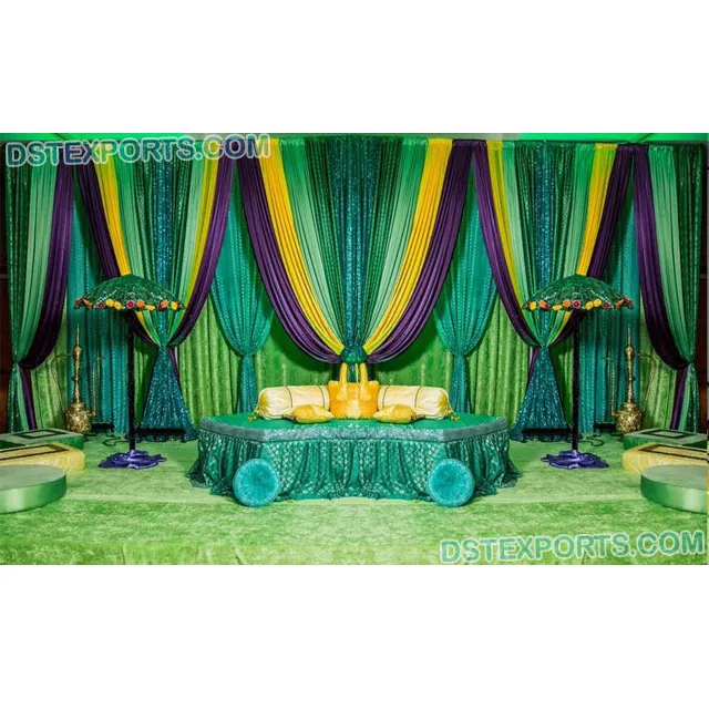 Muslim Nikah Stage Backdrop Curtains Wedding Pakistani Green Backdrop  Curtains Best Sangeet Stage Backdrop Setup - Buy Wedding Stage Backdrop  Wedding Backdrop Stage Curtain Wedding Backdrop Stage Stand Wedding Stages  Backdrop Frames