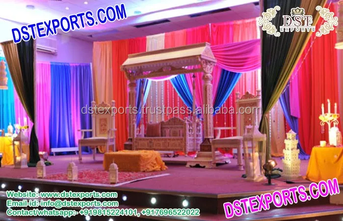 Golden Gujrati Wedding Stage Swing Indian Wedding Red Stage Swing  Latest Wooden Carved Colorful JhulaUSA