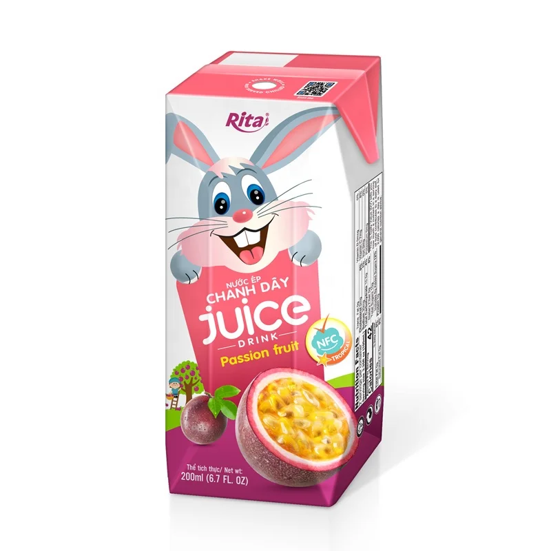 Drink for Kid 200ml Box Packing Passion Fruit Juice