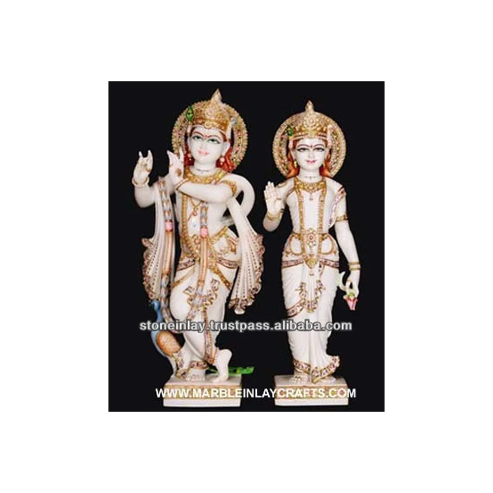 White Makrana Stone Radha Krishna Statue Buy Radha Krishna Marble