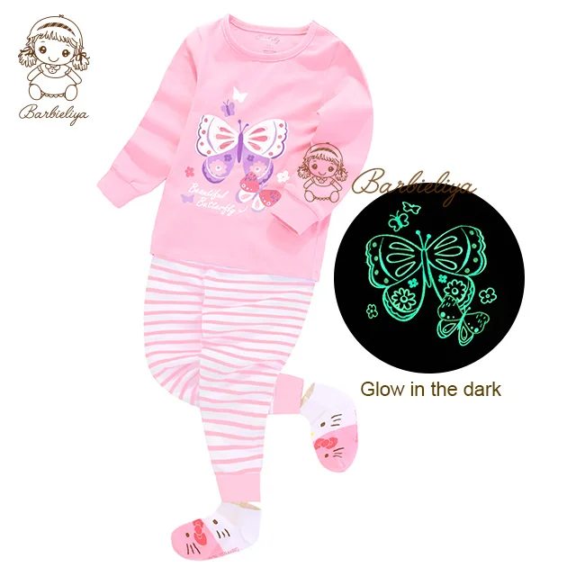 
Оптовая продажа, Хлопковая пижама, светящаяся в темноте детская пижама, пижама, оригинальная фабричная Пижама для девочек и мальчиков, Детская Пижама 