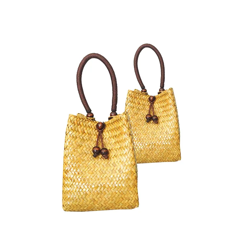 Lot De 4 Poignées De Sac En Bambou Imitation - Forme U Avec Anneau En D - 15,5 Cm - Pour Sacs Tissés, DIY, Remplacement - Accessoire De Bricolage