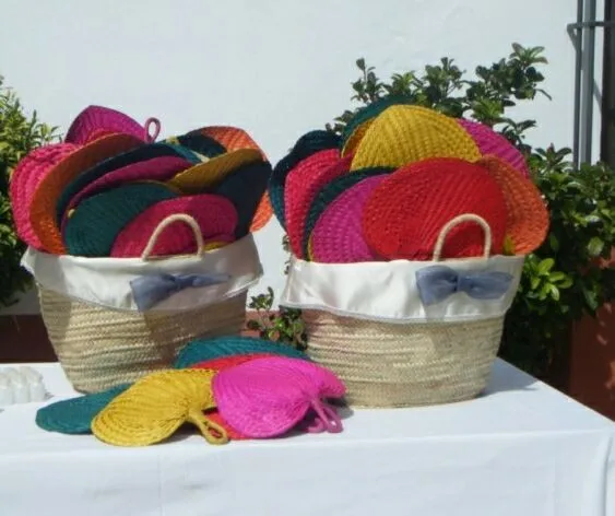 Palm leaf hand fan