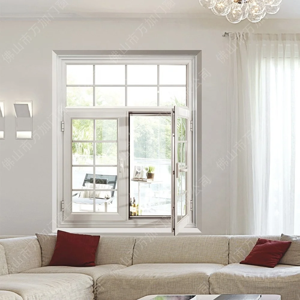 Foshan Wanjia Factory Aluminum Window Design With Grill Window Glass Kenya