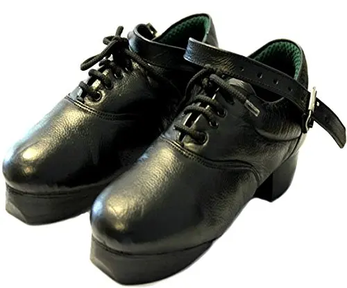 Tara Irlandés Baile Zapatos suela de gamuza Flexi Duro Jig consejos Correa Negra triples presupuesto 