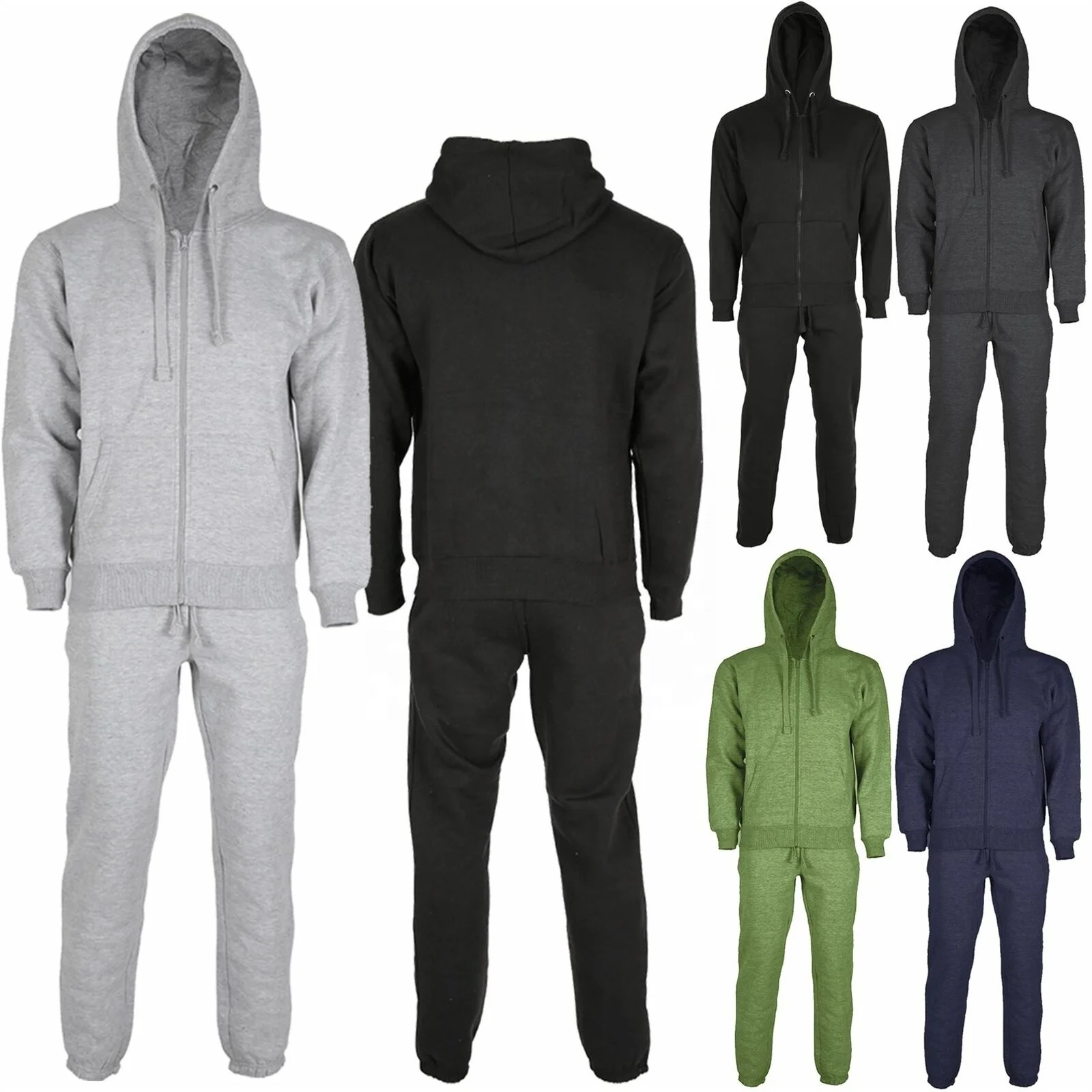 Men's Sweat Track Suit Plain Sweat Suits Sweatpants Hooded Sports Suit ...