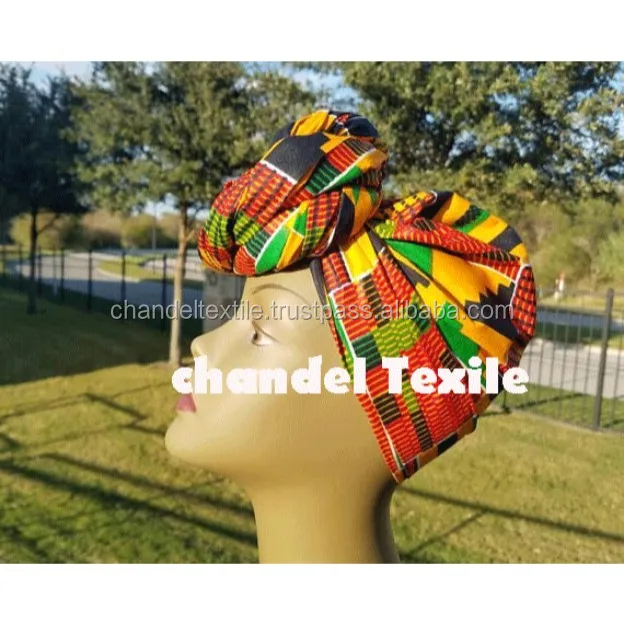 African Kente Fabric Fabric #7- One Yard Cotton 44 Wide Head wrap Head tie  Scarf for Choir Dance Group Uniform Turban Hijab