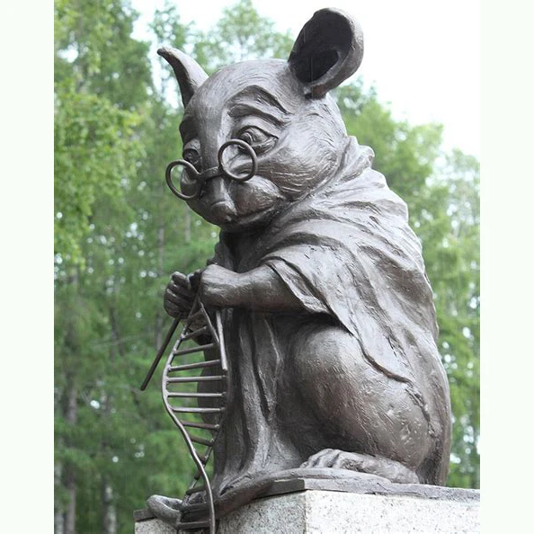 Outdoor Garden Decorative Funny Kindly Metal Animal Sculpture Bronze Mouse Rat Statues