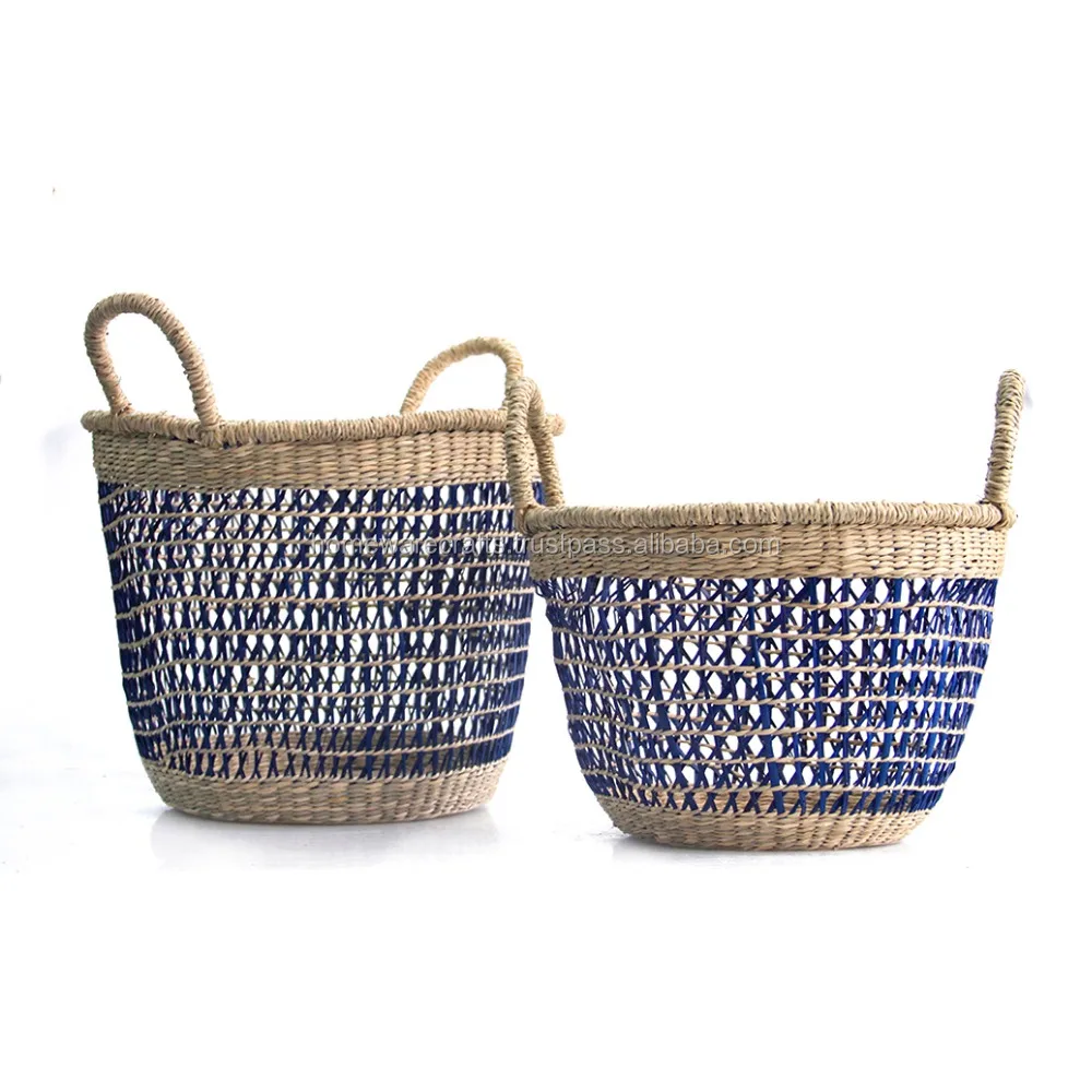 New Product Set Of Seagrass Laundry Basket Handmade/ Vietnam Waving