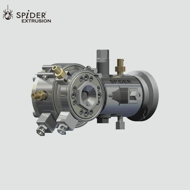 Wire Cable Extruder Key Component Extrusion Crosshead Die Head With Bypass & Flange