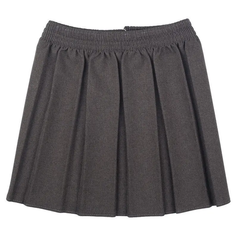 Girls School Uniform Box Pleated Elasticated waist school kids Skirt Age 2-13Yrs 