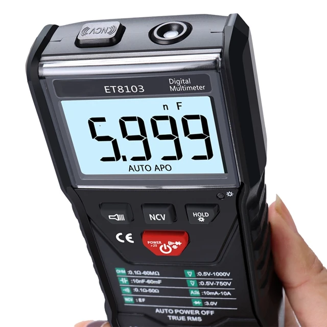 ET8103 Full Intelligent Digital Multimeter Mini Portable Pocket Measure Tool
