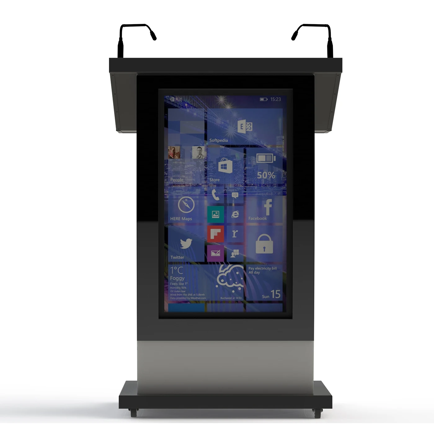 Цифровой подиум, стойка для конференц-системы, Школьное снабжение TM23S Подиум 32 дюйма Full HD экран 22 дюйма двойной сенсорный Full HD монитор