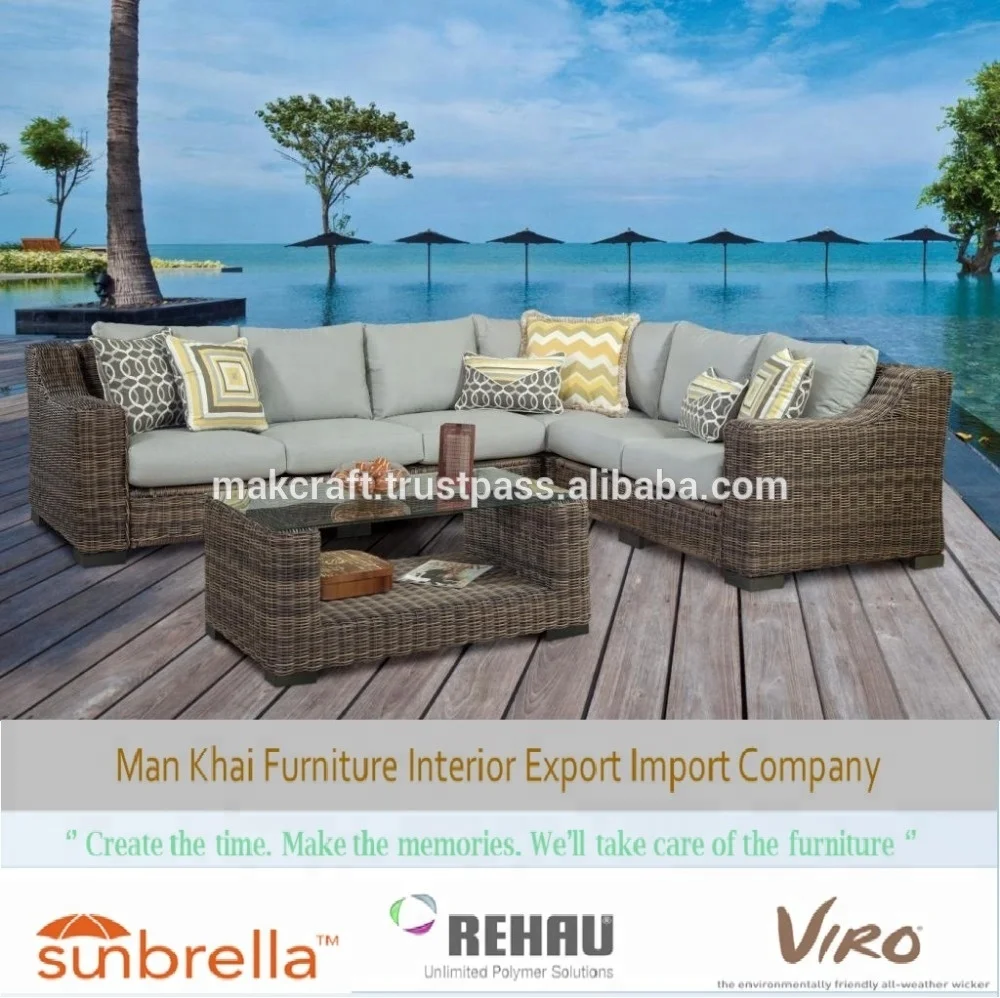 corner wicker sofa
