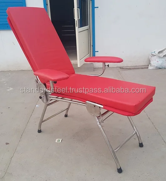 Stainless Steel Portable Blood Donor Chair Folding Blood Drawing Chair