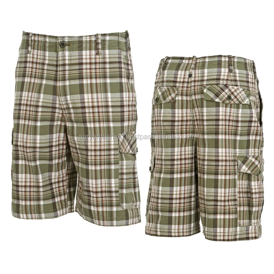 plaid cargo shorts