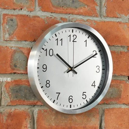 Custom Company Name Aluminum Quartz Round Clock Wall Metal