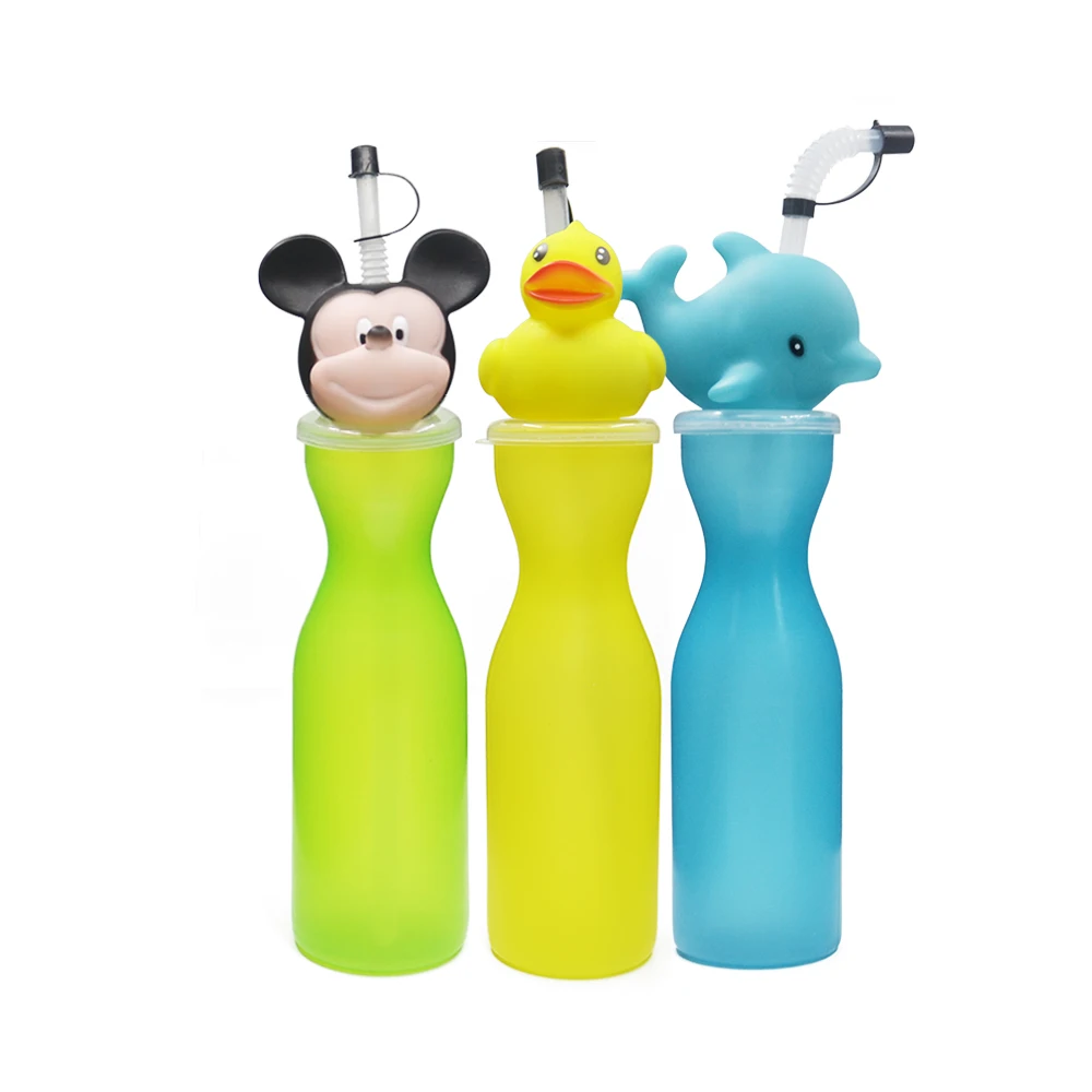 Новый стиль, прозрачные пластиковые чашки для напитков в виде КИТ, утки, динозавра, головы животного