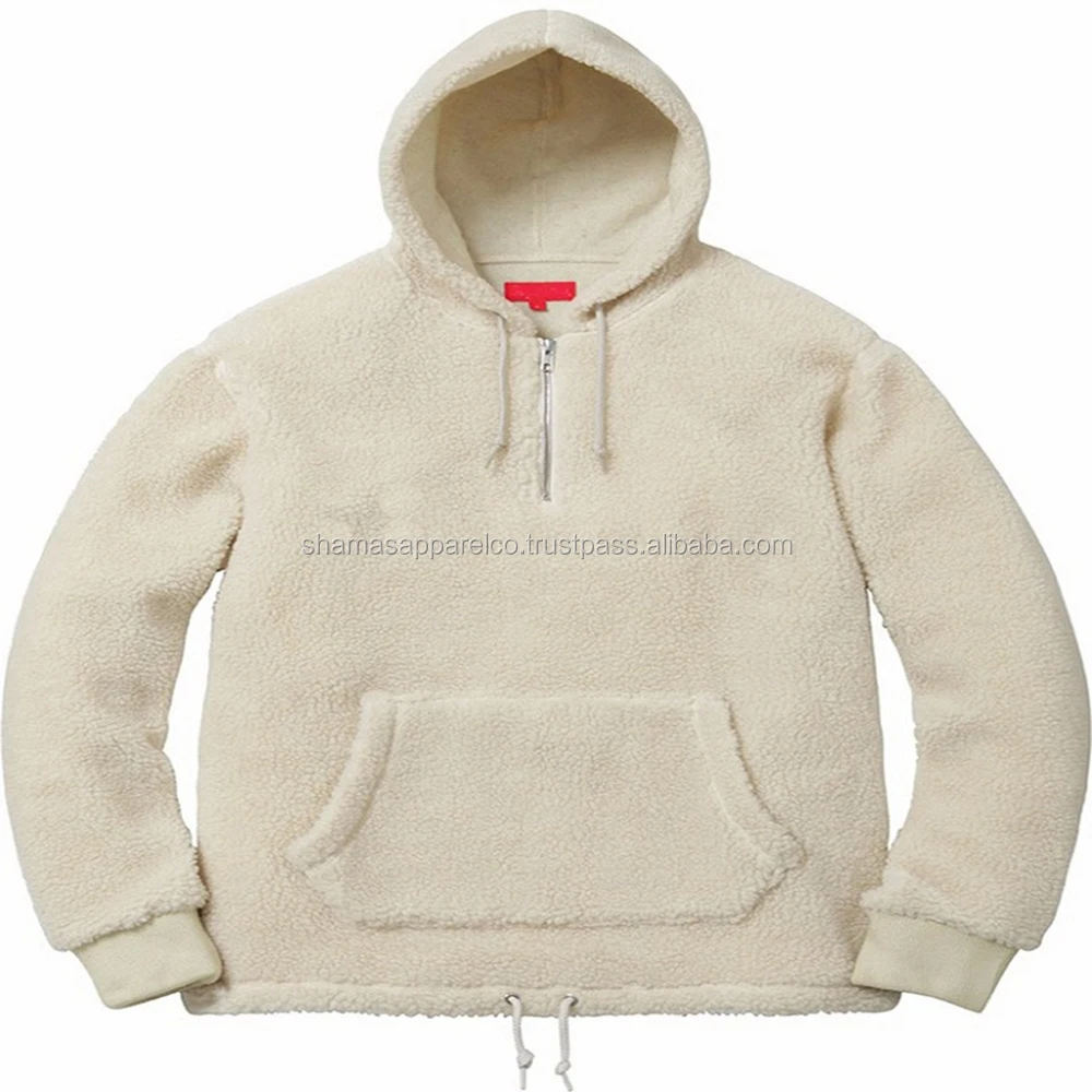 men's sherpa pullover with pockets