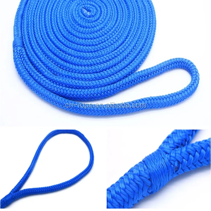 10mm to 18mm Dock line dock line hot sale high quality double braided of nylon dock lines for marine accessories OEM