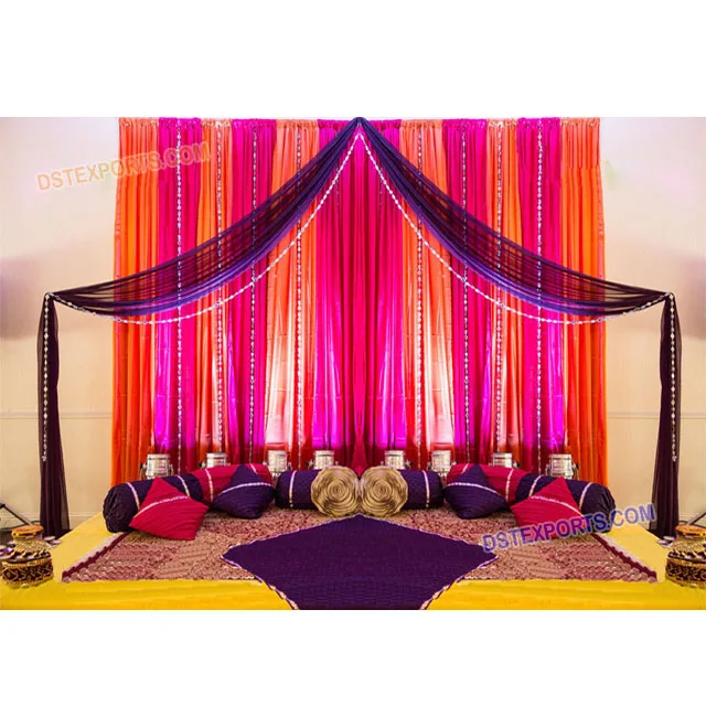 Simple Wedding Mehndi Night Stage Decoration,Mehndi Stage Decoration,Muslin  Night Stages Decor - Buy Mehndi Night Stage Decoration,Latest Designed Mehndi  Stage,Wedding Stages Manufacturers Product on 