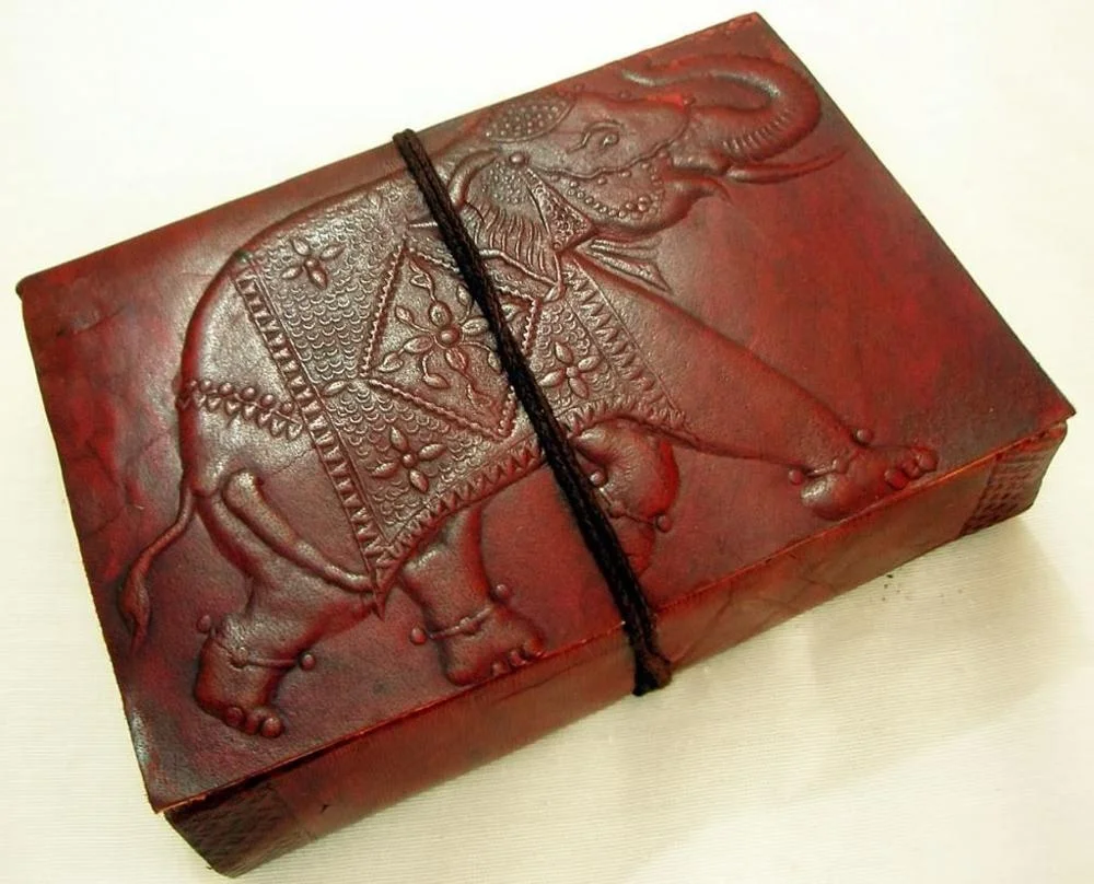 Genuine Leather Embossed Journal Elephant Good Design Small Diary