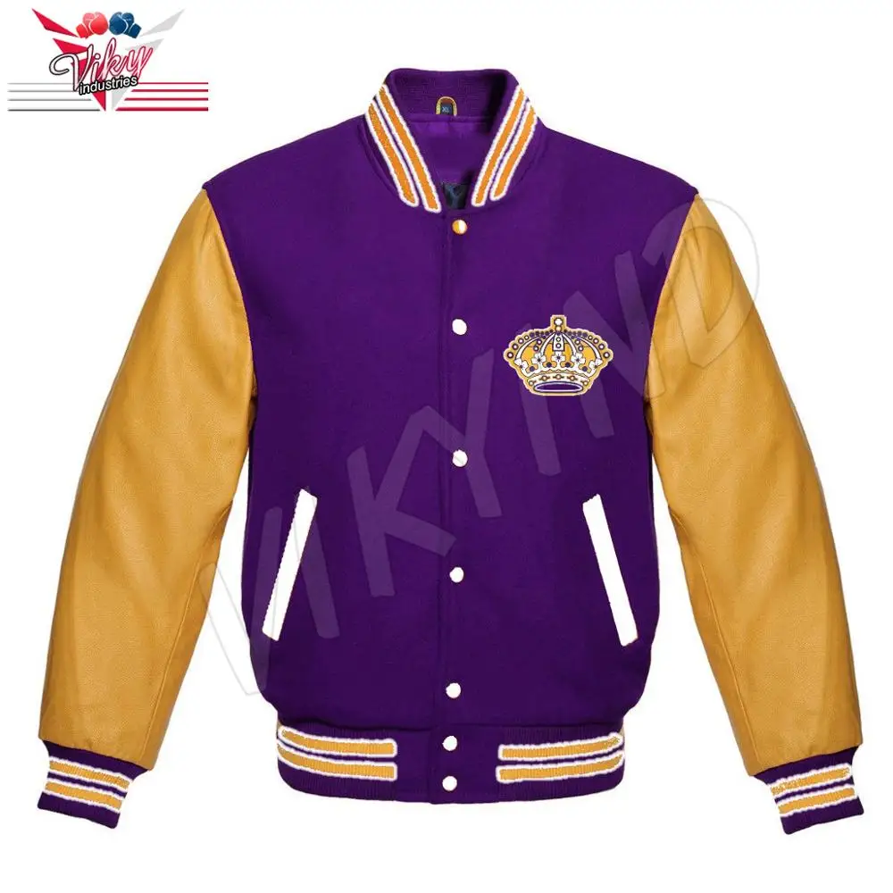 Wool & Leather Purple Varsity Jacket