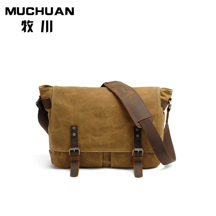 Trendy men laptop messenger bag vintage canvas multifunction camera shoulder bag