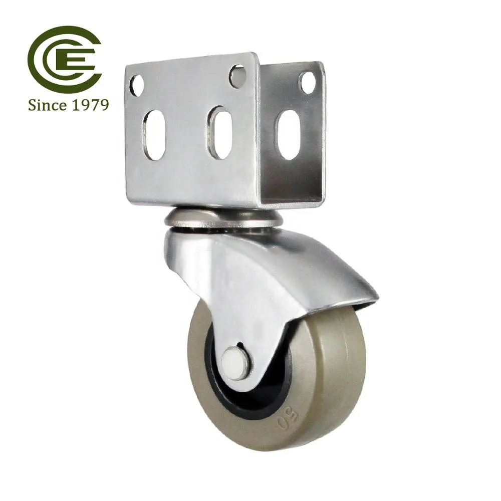 CCE Caster 2 Inch U Bracket Shape Swivel Caster Wheels Solidworks
