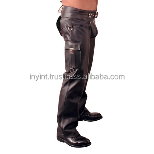 Unisex New Black Leather Chap Pant 